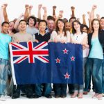 Group of people holding Australian flag